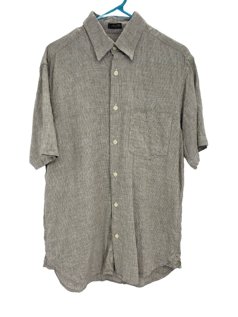 Orvis Men's Linen Button Up Shirt Medium Short Sleeve Tan Signature Collection